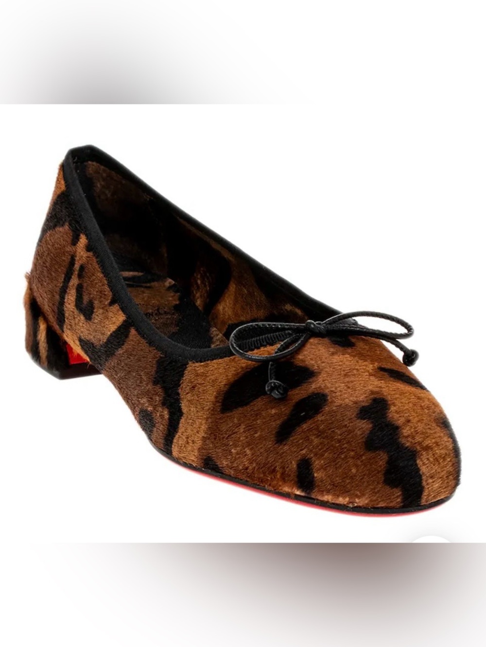Christian Louboutin Leopard-Print Ballet Flat in Brown & Black